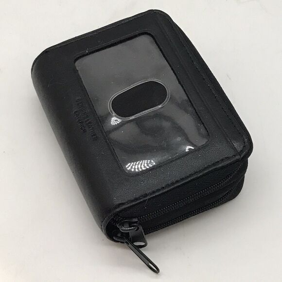 Buxton Black Leather Accordion Wizard 12 Credit Card ID Holder Coin Cash Wallet - Picture 5 of 9